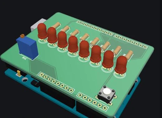 Arduino Uno shield with 8 LEDs